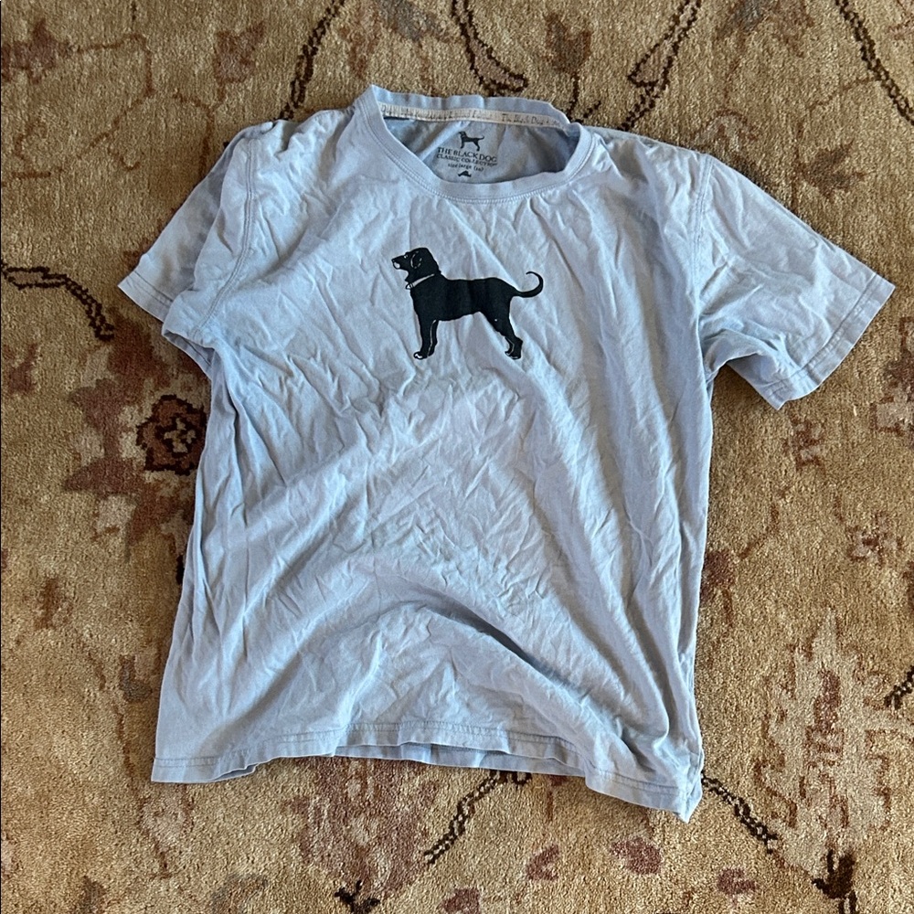 The Black Dog Light Blue Tee with Black Dog Design